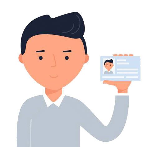 Beispiel: Selfie im Querformat mit gut sichtbarem Personalausweis in der Hand